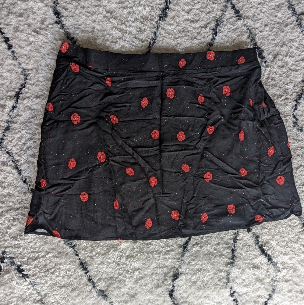Rachel brand mini skirt with poppy print, size 3X